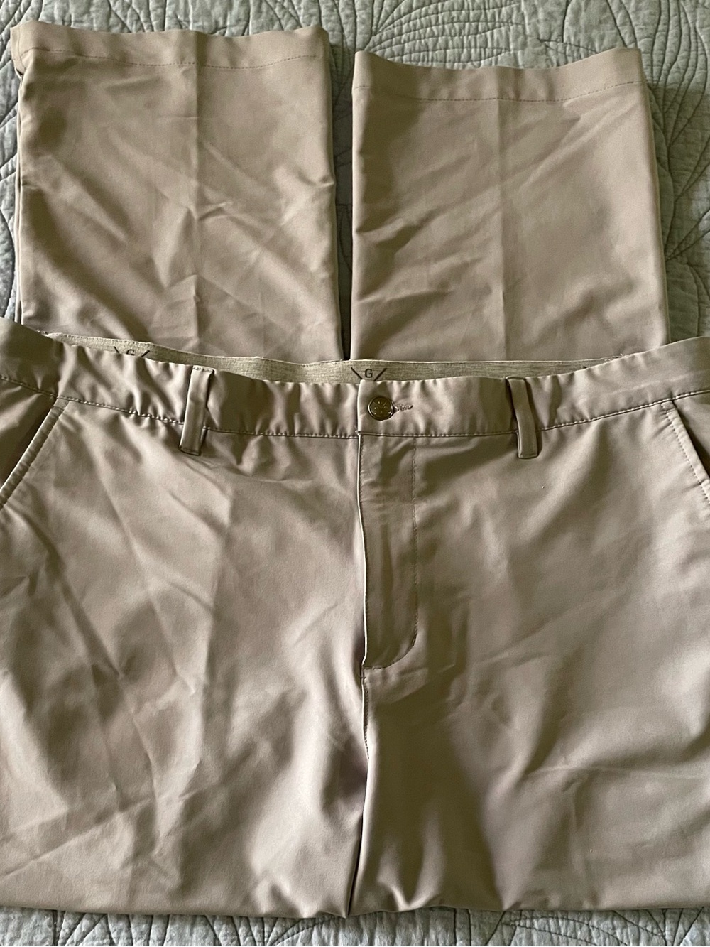 Golf America Pants Mens 38x29 Gray Stretch Golf Chino Flat Front Performance